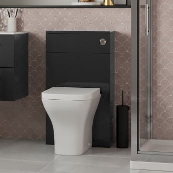 Signature Aalborg Back to Wall WC Toilet Unit 500mm Wide - Anthracite Gloss