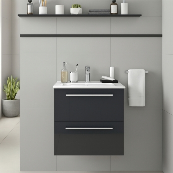 Signature Aalborg 600mm 2-Drawer Wall Hung Vanity Unit | Product Image
