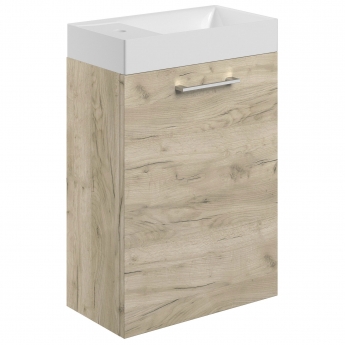 Signature Aalborg Wall Hung 1-Door Vanity Unit with Basin 405mm Wide - Oak