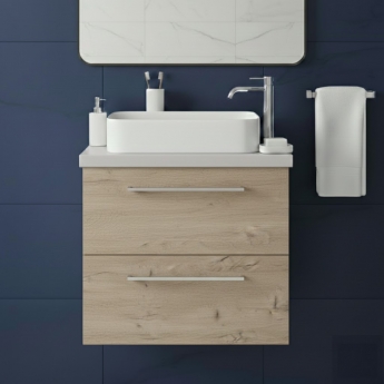 Signature Aalborg 600mm 2-Drawer Wall Hung Countertop Vanity Unit | Product Image