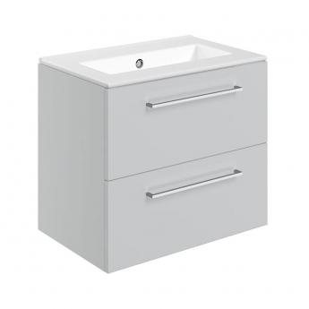 Signature Aalborg Wall Hung 2-Drawer Vanity Unit with Thin Edge Basin 610mm Wide 0TH - Grey Gloss | Product Image