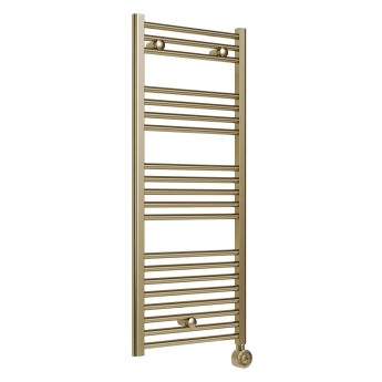Signature Acclaim Electric Straight Heated Towel Rail 1200mm H x 500mm W - Brushed Brass | Product Image