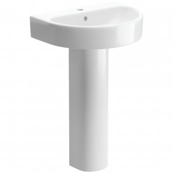 Signature Achilles Basin and Full Pedestal 555mm Wide - 1 Tap Hole