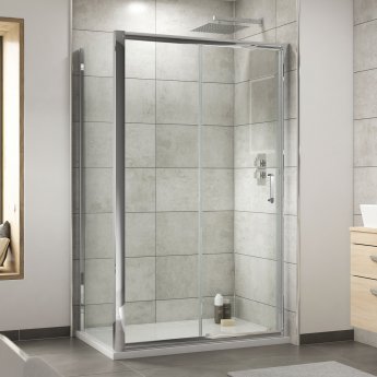 Advantage Sliding Shower Door with Handle 1200mm Wide - 6mm Glass