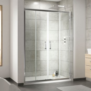 Pacific Double Sliding Shower Door (Rounded Handle) - 6mm Glass