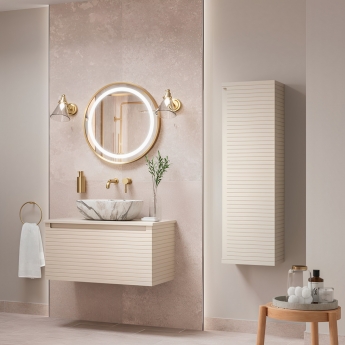 Signature Marshal Wall Hung 1-Door Tall Unit 350mm Wide - Matt Cotton