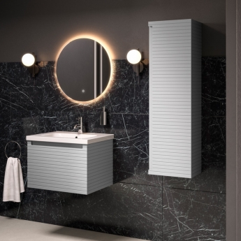 Signature Marshal Wall Hung 1-Drawer Vanity Unit with Basin 815mm Wide - Matt Mineral Grey