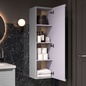 Signature Marshal Wall Hung 1-Door Tall Unit 350mm Wide - Matt Mineral Grey | Product Image