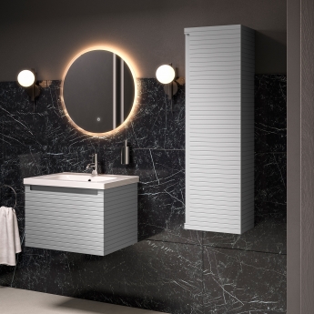 Signature Marshal Wall Hung 1-Door Tall Unit 350mm Wide - Matt Mineral Grey | Product Image