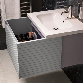 Signature Marshal Wall Hung 1-Drawer Vanity Unit with Basin 615mm Wide - Matt Mineral Grey