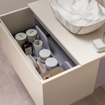 Signature Marshal Wall Hung 1-Drawer Vanity Unit and Worktop 800mm Wide - Matt Cotton