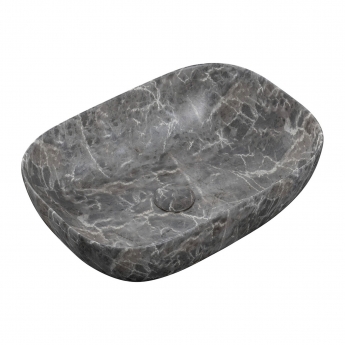 Signature Angelica Countertop Basin with Unslotted Waste 460mm Wide 0 Tap Hole - Grey Marble