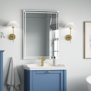 Signature Antonio LED Bathroom Mirror with Demister Pad 600mm H x 800mm W | Product Image