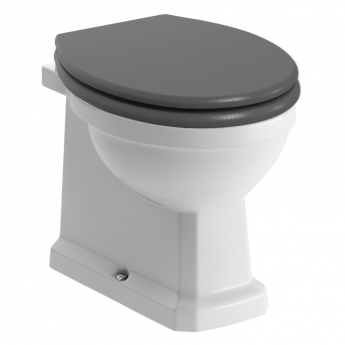Signature Aphrodite Back To Wall Toilet - Grey Ash Wooden Effect Seat