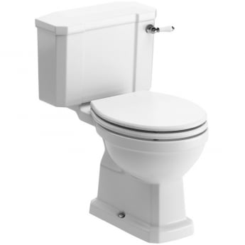 Signature Aphrodite Close Coupled Toilet with Lever Cistern - White Ash Soft Close Seat