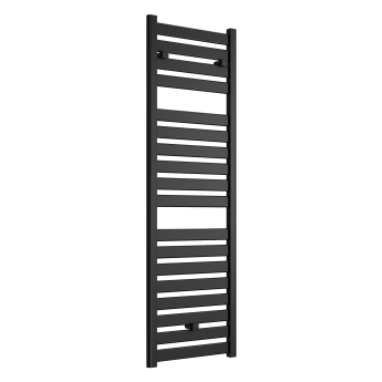 Signature Astor Flat Panel Heated Towel Rail 1420mm H x 500mm W - Matt Black | Product Image