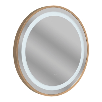Signature Ava Round Front-Lit LED Bathroom Mirror with Demister Pad 600mm Diameter - Brushed Bronze | Product Image