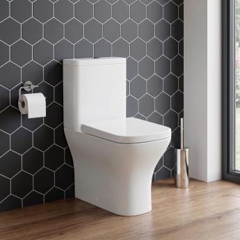 Signature Aztec Rimless Fully Back to Wall Close Coupled Toilet (inc Soft Close Seat) | Product Image