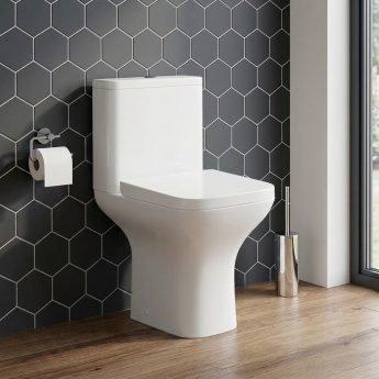 Signature Aztec Rimless Comfort Height Open Back Close Coupled Toilet (inc Soft Close Seat) | Product Image