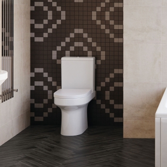 Signature Babylon Rimless Comfort Height Close Coupled Toilet with Push Button Cistern - Soft Close Seat