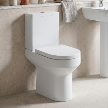 Signature Babylon Rimless Comfort Height Open Back Close Coupled Toilet (inc Soft Close Seat) | Product Image