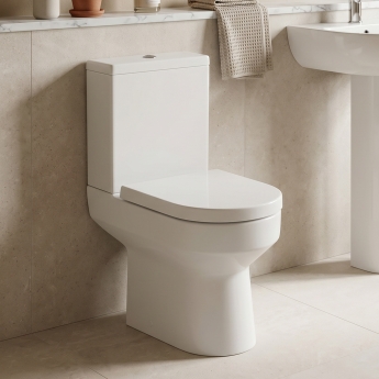 Signature Babylon Rimless Open Back Close Coupled Toilet (inc Soft Close Seat) | Product Image