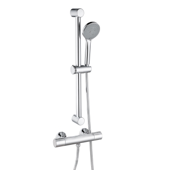 Signature Balance Cool-Touch Thermostatic Bar Mixer Shower with Adjustable Shower Riser Kit - Chrome | Product Image