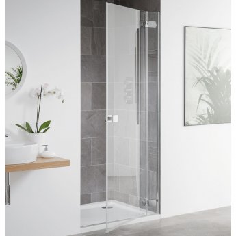 Lakes Barbados Inline Hinged Shower Door 1000mm Wide - 8mm Glass