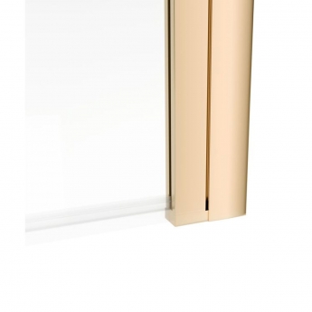 Signature Brushed Brass Profile Single Straight Square Bath Screen 1500mm H x 800mm W - 6mm Glass