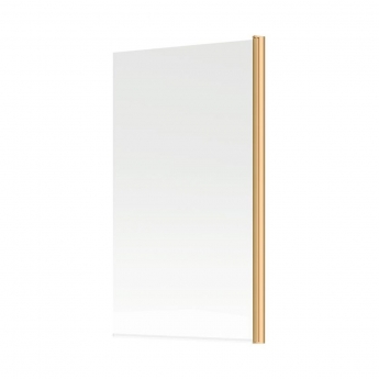Signature Brushed Brass Profile Single Straight Square Bath Screen 1500mm H x 800mm W - 6mm Glass