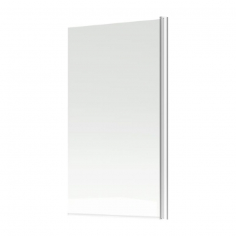 Signature Single Square Hinged Bath Screen 1400mm High x 800mm Wide - Chrome