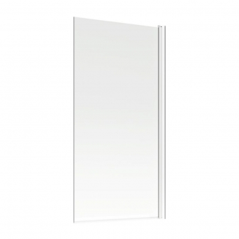 Signature Single Square Hinged Bath Screen 1400mm High x 800mm Wide - Chrome