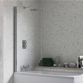 Signature Single Square Hinged Bath Screen 1400mm High x 800mm Wide | Product Image