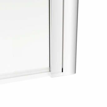 Signature Single Square Hinged Bath Screen 1400mm High x 800mm Wide - Chrome