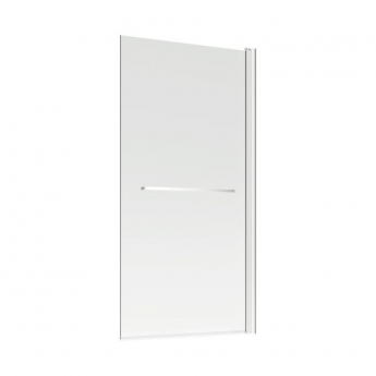 Signature Single Square Hinged Bath Screen with Rail 1500mm High x 800mm Wide - 6mm Glass