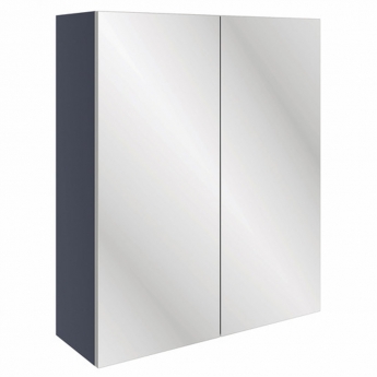 Signature Bergen 2-Door Mirrored Bathroom Cabinet 600mm Wide - Matt Indigo Blue