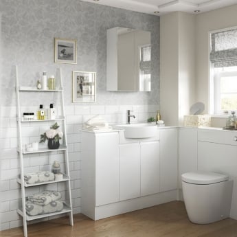 Signature Bergen 2-Door Mirrored Bathroom Cabinet 600mm Wide - White Gloss