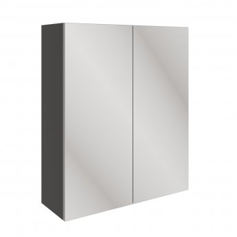 Signature Bergen 2-Door Mirrored Bathroom Cabinet 600mm Wide - Onyx Grey Gloss