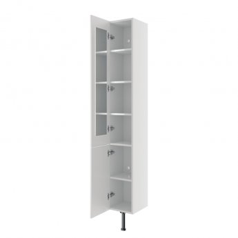 Signature Bergen Floor Standing 2-Door Tall Unit 300mm Wide - White Gloss