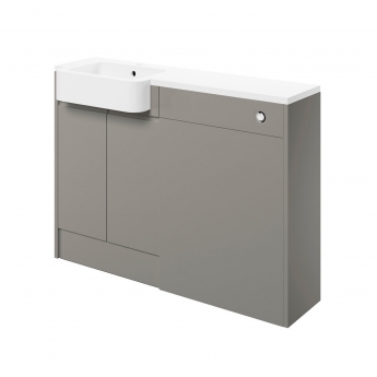 Signature Bergen LH Combination Unit with Basin 1242mm Wide - Pearl Grey Gloss | Product Image