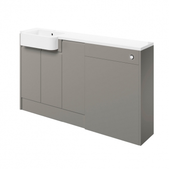 Signature Bergen LH 3-Door Combination Unit with Basin 1542mm Wide - Pearl Grey Gloss | Product Image