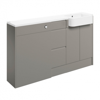 Signature Bergen RH 3-Drawer and 2-Door Combination Unit with Basin 1542mm Wide - Pearl Grey Gloss | Product Image