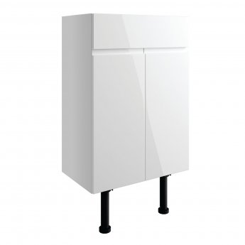 Signature Bergen Floor Standing 2-Door Vanity Unit 600mm Wide - White Gloss