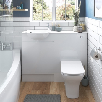 Signature Bergen Floor Standing 2-Door Slim Vanity Unit 500mm Wide - White Gloss