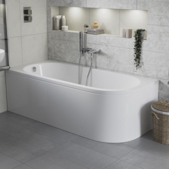 Signature Boost Back to Wall Offset Corner Bath 1695mm x 725mm Left Handed - 0 Tap Hole