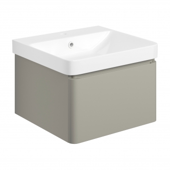 Signature Celeste Bathroom Suite with Wall Hung Vanity Unit 500mm Wide - Matt Latte