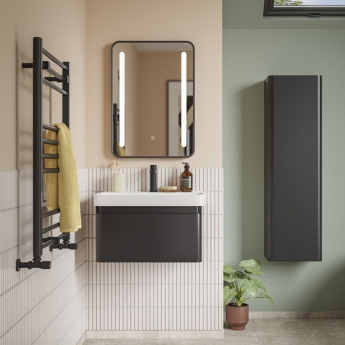 Signature Celeste Wall Hung 1-Drawer Vanity Unit with Basin 500mm Wide - Matt Black | Product Image