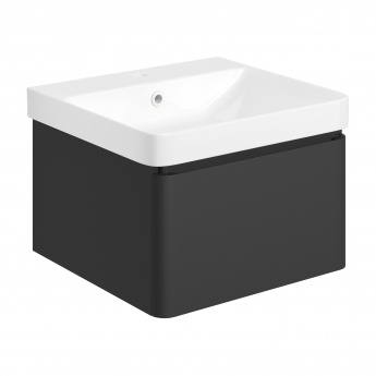 Signature Celeste Bathroom Suite with Wall Hung Vanity Unit 500mm Wide - Matt Black