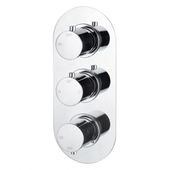Signature Astro Thermostatic 2 Outlet Concealed Shower Valve Triple Handle - Chrome