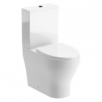 Signature Como Rimless Back to Wall Close Coupled Toilet with Push Button Cistern - Soft Close Seat
